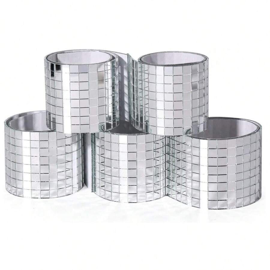 1464 piezas De Teselas Autoadhesivas De Pp, Teselas De Discoteca De 5 X 5 Mm, Teselas De Espejo Cuadrado Para Decoración De Interiores, Bola De Discoteca Diy, Fabricación De Tarjetas Y Collage De Arte