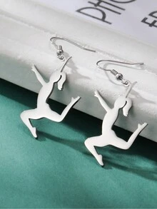 1對女士不鏽鋼體操造型吊墜耳環,簡約運動風格首飾,聖誕禮物 - 體操 - 查看 16