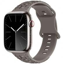 crested 花紋刻花錶帶，適用於Apple Watch 44mm、40mm、49mm、41mm、45mm、38mm、42mm手鍊系列8、9、7、6、3，Ultra 2 Se手環，黏土色 - 黏土 - 查看 1