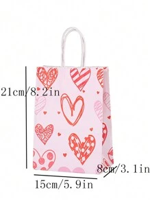 8 件/組 21*15*8cm（混色）牛皮紙袋適合派對、情人節、婚禮、禮品袋 - 彩色 - 查看 7