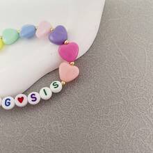 1條多彩的心形和字母珠子手鍊,隨機拼配字母顏色,賀節女性禮物-姐姐頭銜 - 大SIS - 查看 6
