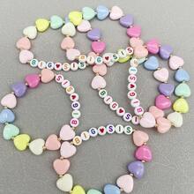 1條多彩的心形和字母珠子手鍊,隨機拼配字母顏色,賀節女性禮物-姐姐頭銜 - 大SIS - 查看 5
