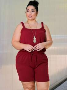 Women Two-Piece Outfits - Burgundy - View 5