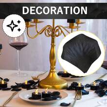 200pcs Delicate Non-Woven Fabric Rose Petals For Wedding, Valentine'S Day, Festival, Party Decoration - Black - View 4