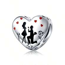 bamoer 1 pièce 925 Argent Sterling Famille Perles D'amour Rouge Perles D'étreinte Aimante Pour Bracelet De Femmes Collier Accessoires De Bricolage Cadeau De La Saint-valentin