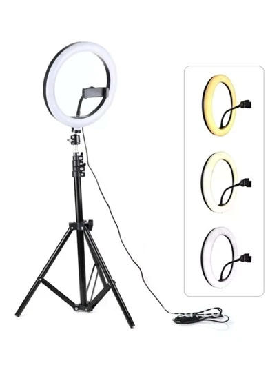 Ring Light Led celular selfie Iluminador 26cm 10 Polegadas Completo Tripé 210cm