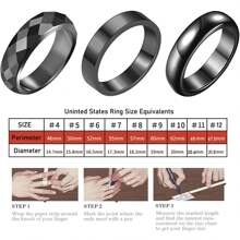 Yanxyad Unisex Hematite Ring, Black Hematite Stone Ring, Absorb Negative Energy (Non-Magnetic) - Diamond - View 3