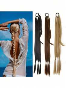 1入組/個多尺寸diy馬尾辮,配有各種顏色的髮結:黑色、粉色、亞麻棕色、紅酒紅色、摩卡棕色、卡其駝色和紅色,簡單易用多功能開始者友好適合女士佩戴,具有柔軟合成髮片的特色時尚合成編織髮片適合各種場合,如日常穿著、聚會、假期和新年慶祝活動 - 摩卡棕 - 查看 10