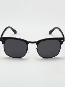 1 件装男士装饰时尚 PC 方形时尚眼镜适合日常旅行和休闲 - 黑色 - 查看 3