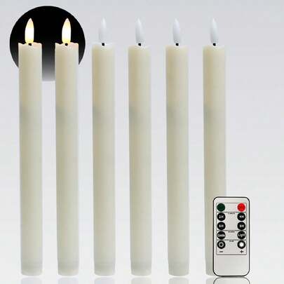 带遥控定时器和调光器的无焰蜡烛；不带遥控器的无焰蜡烛；带闪烁灯的LED蜡烛；电池供电的窗台蜡烛；带10键遥控器的象牙色锥形闪烁无焰蜡烛；情人节礼物；新年礼物；感恩节壁炉装饰；家居婚礼装饰；万圣节、复活节、节日派对、圣诞节电子蜡烛