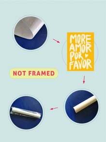 1 Pc, Modern Style, Lettering More Por Favor Printed Poster, Used For Living Room And Bedroom Decoration, Waterproof Canvas Painting, Mural, Framed/Unframed Optional