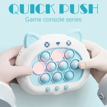 1入組快速推球機硅膠按壓玩具派對玩具電子聲音玩具指尖滑鼠玩具超級泡泡射擊遊戲輕按防壓手指玩具成人新年聖誕生日禮物(不含電池) - 藍色 - 查看 1