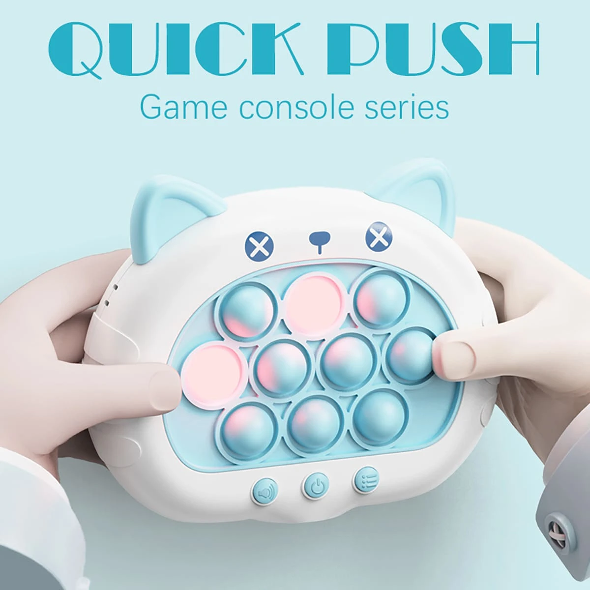 1入組快速推球機硅膠按壓玩具派對玩具電子聲音玩具指尖滑鼠玩具超級泡泡射擊遊戲輕按防壓手指玩具成人新年聖誕生日禮物(不含電池) - 藍色 - 查看 1