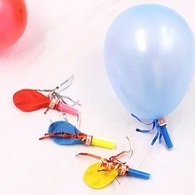 50顆+5顆防漏汽笛氣球，製造噪音的派對小禮品，適合兒童生日禮物 - 顏色隨機 - 查看 4