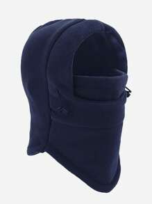 1pc Kids' (2-6y) Winter Ski Face Mask With Hood & Warm Neck Protection, Suitable For Boys And Girls, Balaklava Style - Navy Blue - View 2