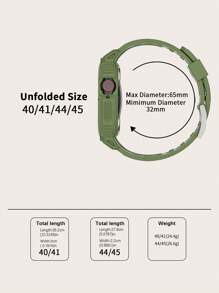 Dây đeo khung tích hợp kiểu áo giáp chất liệu TPU Tương thích với Apple Watch 4/5/6/7/8/9 - xanh quân đội - Xem 7