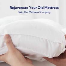 MILDLY White Cooling Breathable Down Alternative Mattress Topper With 8-21 Inch Deep Pocket For Back Pain - 白色 - 查看 5