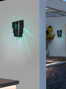 6pcs Outdoor Solar Bamboo Shoot Shaped Wall Lights, Outdoor Wall Lights Black Lighting Wall Hanging Lights, Outdoor Garden Courtyard Lawn Garage Street Square Landscape Solar Waterproof Wall Hanging Lights, Warm Light +RGB Color Changing Porch Wall Solar Decorative Wall Lights - Black - View 3