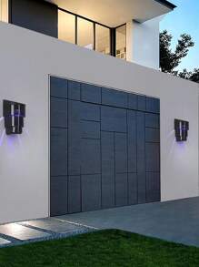 6pcs Outdoor Solar Bamboo Shoot Shaped Wall Lights, Outdoor Wall Lights Black Lighting Wall Hanging Lights, Outdoor Garden Courtyard Lawn Garage Street Square Landscape Solar Waterproof Wall Hanging Lights, Warm Light +RGB Color Changing Porch Wall Solar Decorative Wall Lights - Black - View 5