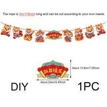 1pc-Creative Chinese Dragon Pattern Decoration Banner For Chinese New Year Celebration Atmosphere And Scene Arrangement - Multicolor - View 2