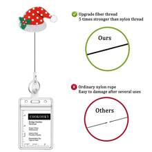 1入組可伸縮聖誕節徽章卷軸,帶有鱷魚旋轉夾的護士id名卡,可愛的聖誕老人雪人雪花房子聖誕禮物胸牌持有者,適用於護士學生 - 綠色 - 查看 5