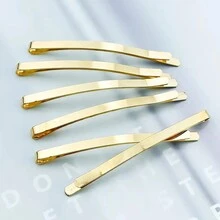 20入組簡約金屬髮夾,金色彎曲長髮夾,女孩髮飾 - 金色 - 查看 5
