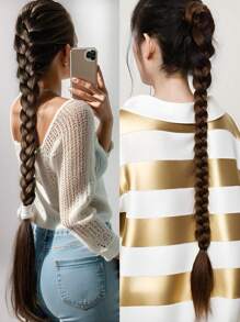 1入組/個多尺寸diy馬尾辮,配有各種顏色的髮結:黑色、粉色、亞麻棕色、紅酒紅色、摩卡棕色、卡其駝色和紅色,簡單易用多功能開始者友好適合女士佩戴,具有柔軟合成髮片的特色時尚合成編織髮片適合各種場合,如日常穿著、聚會、假期和新年慶祝活動 - 摩卡棕 - 查看 5