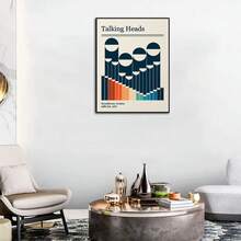 1件無框抽象幾何藝術印花復古極簡主義酒吧/咖啡館裝飾畫 - 彩色 - 查看 5