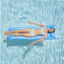 PVC Inflatable Pool Float Lounger, Adults Casual Floating Chair, Large Size Swimming Pool Water Hammock, Assorted Colors, 180cm X 68cm - Blue - View 4