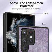 Solid Color Vintage Hardware Ring Card Leather Phone Case Compatible With Samsung Galaxy S22 S22 Ultra S23 Plus Waterproof, Scratch-Proof, Shock-Proof Phone Holder All-In-One Leather Phone Case Compatible With Samsung Galaxy S22Plus S23FE S23 S23 Ultra - Black - View 4