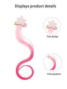 1入組可愛公主五角星卷髮擴展給孩子,多色,髮夾和辮子髮飾 - 彩色 - 查看 4