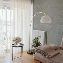 1卷自粘亞麻灰色壁紙,用於廚房,臥室,客廳裝飾 - 灰色 - 查看 5