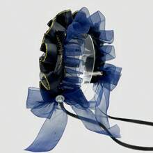 1 件女藍黑色蝴蝶結裝扮髮帶巴洛克洛麗塔甜美女士髮夾頭飾適合日常百搭女僕用 Cospla 配件 - 藍色 - 查看 4