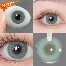 Magister彩色隱形眼鏡1對14.0mm有效期6個月多色自然外觀眼鏡度數0.00適用於深色和淺色眼睛 - 黃玉 - 查看 2