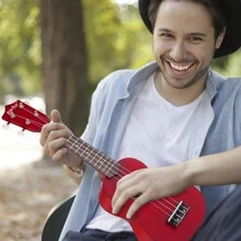 Everjoys Soprano Ukulele Beginner Pack-21 Inch Gig Bag Fast Learn Songbook Pick Strap Cloth All In One Kit - Rust Brown - View 8