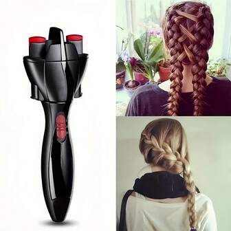 1 Pieza 2*aa Trenzador De Cabello Eléctrico Automático, Trenzador Automático De Torsión, Herramienta De Rizado Trenzado De Torsión, Máquina De Trenzar Eléctrica Diy, Herramienta De Estilo