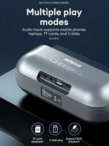 現代hy-s10長電池壽命無線喇叭,炫酷燈光2.0立體聲音效,5.3重低音,適用於智慧型手機、筆記型電腦、tf卡、usb及aux連線 - 黑色 - 查看 6