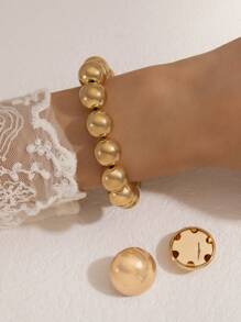 6 件裝簡單復古綠松石、水鑽和葉子設計 C 形耳環套裝,理想的約會禮物 - 24835 - 查看 9