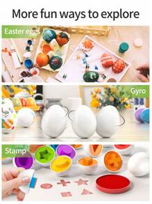 Toddler Chick Easter Egg Toy - Color Matching Game Shape Sorter, Includes 6 Toy Eggs, Suitable For Children, Develops Fine Motor Skills, Sensory Toy, Montessori Educational Gift. - Orange - View 10