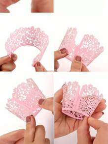 20pcs Romantic European-Style Hollow Out Butterfly Flower Pattern Cupcake Liners, Baking Accessories For Home, Oil-Proof & High-Temperature Resistant Muffin Cups For Festival,Wedding,Party And Family Gathering, Mini Dessert Paper Baking Cups