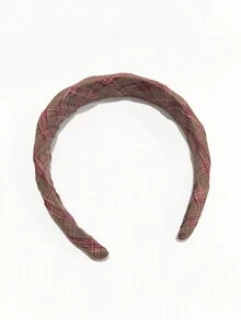 1 件裝女式多色聖誕紅綠格子頭帶,帶有寬海綿帶和簡單壓制設計,適合日常和節日使用 - 彩色 - 查看 5