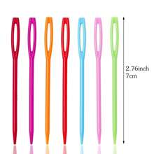 20入組塑料縫針,適用於兒童的大眼塑料編織針,7cm/2.76英寸塑料針適用於紗線和手工藝塑料刺繡針,diy手工製作必備 - 彩色 - 查看 5