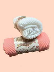 1入組純色褶皺頭巾帽&純色透氣圍巾&90x180cm保暖絲巾女士款 - 白色 - 查看 2