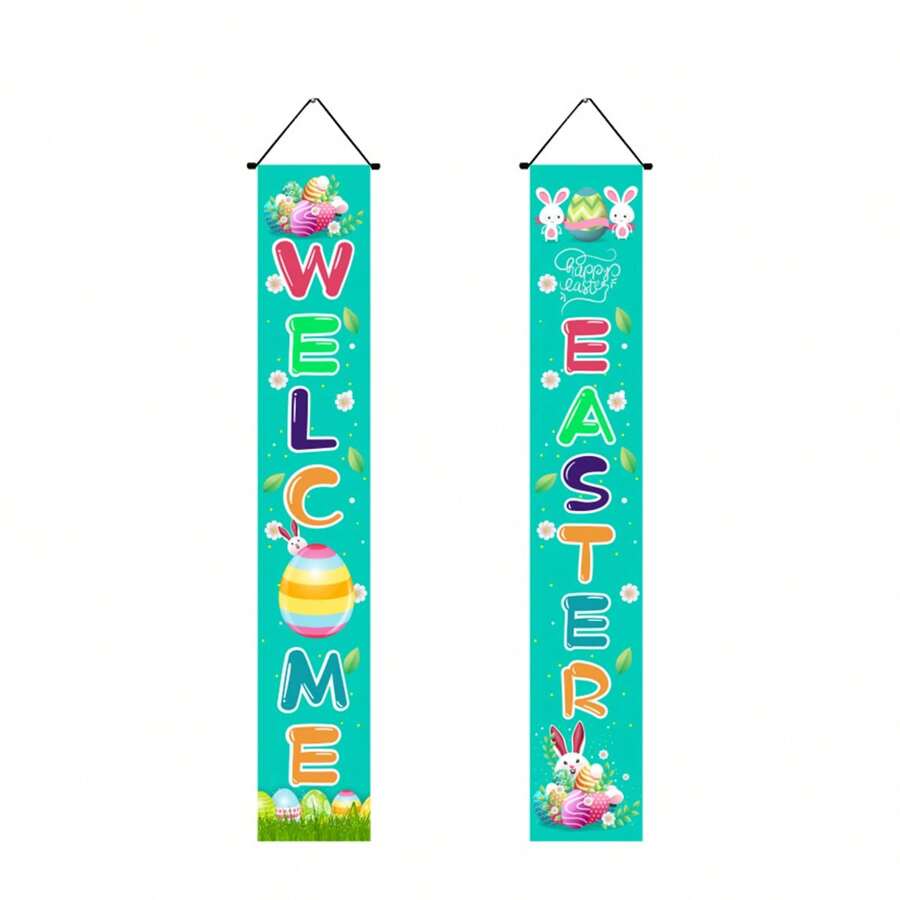 1 Set Frohe Ostern Tür Banner Dekoration 2024 Ostern Häschen Ei Karotte ...