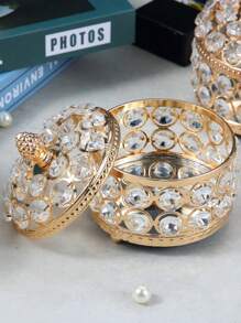 1個歐式公主精緻創意玻璃水晶首飾收納盒首飾盒首飾盒女孩生日新年禮物 - 水晶首飾收納盒 - 查看 5