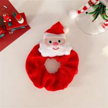 1pc Christmas Hair Scrunchie With Reindeer & Santa Claus Antlers Design, Fun & Elastic Hair Tie Accessories For Women - Multicolor - View 3