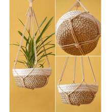 1 Piece Gardening Flower Pot Net Bag Hand-woven Hanging Basket Bohemian Style Indoor Green Plant Decoration - 1079 - View 1