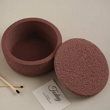 1 件硅胶材料 DIY 手工蜡烛制作模具带盖适用于不对称石膏水晶环氧水泥杯家居装饰配件 - 白色 - 查看 9