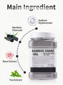 Máscara de gelatina de jengibre, oro y carbón de bambú para faciales: Máscara de gelatina hidratante, iluminadora y nutritiva | Polvo de mascarilla de gelatina - Gris - Ver 5