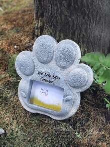 創意樹脂仿真寵物貓紀念墓碑 - 灰色 - 查看 1